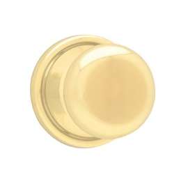 Kwikset 788H 3BX Half-Inactive, Universal Dummy Door Knob, 2-3/8 in Dia Knob, Polished Brass