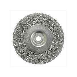 Weiler 36401 Wire Wheel Brush, 1/2 to 3/8 in Arbor/Shank, 3 in Dia