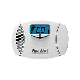 FIRST ALERT CO615 Carbon Monoxide Alarm, 10 ft, (2) AA Batteries