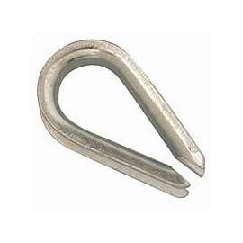 Campbell T7670629 Wire Rope Thimble, 1/4 in Dia Cable, Malleable Iron, Electro-Galvanized