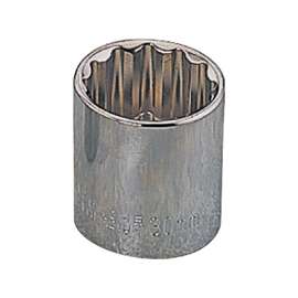 Vulcan Socket, 1/2 In Drive, 13 Mm, 12 Point, Chrome Vanadium Steel, Chrome