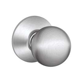 Schlage Orbit F10ORBIT626 Hall and Closet Lock Passage Knob, 1-3/8 to 1-3/4 in Thick Door, Metal, Satin Chrome