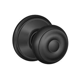 Schlage Georgian F10 GEO 622 Hall and Closet Lock Passage Knob, 1-3/8 to 1-3/4 in Thick Door, Metal, Matte