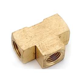 Anderson Metals 756101-02 Pipe Tee, 1/8 in Run, FPT Run Connection, 1/8 in Branch, FPT Branch Connection