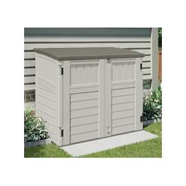 Suncast Stow-Away BMS2500 Storage Shed, 34 cu-ft Capacity, 46-1/4 in W x 40-1/4 in H Door, Padlockable Door, Resin