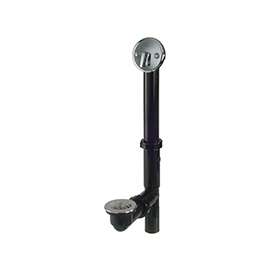 Keeney 64B Bath Drain, Plastic, Black, Chrome