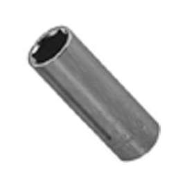 Vulcan Deep Socket, 3/8 In Drive, 15 Mm, 6 Point, Chrome Vanadium Steel, Chrome