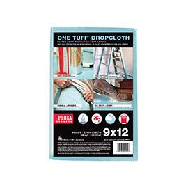 Trimaco ONE TUFF 90019 Drop Cloth, 12 ft L, 9 ft W, Sontara Fabric, Blue