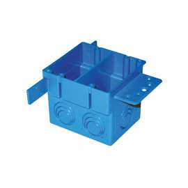 Carlon A238 Outlet Box, Clamp Cable Entry, 5-Knockout, Bracket Mounting, PVC