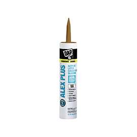 DAP ALEX PLUS 18122 Acrylic Latex Caulk with Silicone, Cedar Tan, 10.1 fl-oz Cartridge