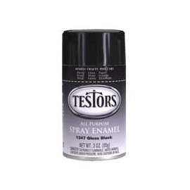Testors 1247T Enamel Spray Paint, 3 oz Aerosol Can, Black