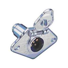 HOPKINS 48435 Round Car End Connector, 6/12 V, 6-Pole