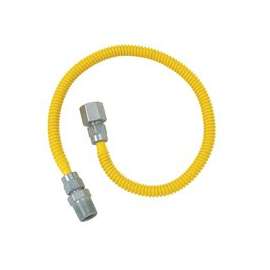 BrassCraft ProCoat CSSL54-60 Straight Gas Connector, 1/2 in Inlet, 1/2 in Outlet, Stainless Steel