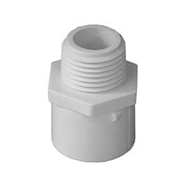 GENOVA 300 Series 30405CP Pipe Adapter, 1/2 in Slip, 1/2 in MIP, White