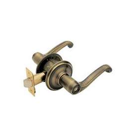 Schlage Flair F10 FLA 609 Passage Lever, Zinc, Antique Brass
