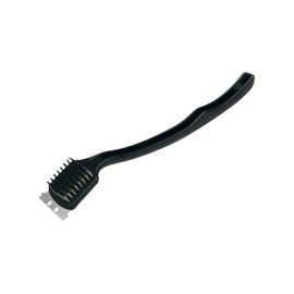 GrillPro 77395 Grill Cleaning Brush with Steel Scraper, 17 in L, Long Handle, Stainless Steel Bristle