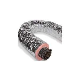 Master Flow F6IFD12X300 Insulated Flexible Duct, 12 in, Fiberglass, Silver