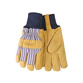 Heatkeep 1927KW-XL Protective Gloves, XL, Knit Wrist Cuff, Blue/Tan