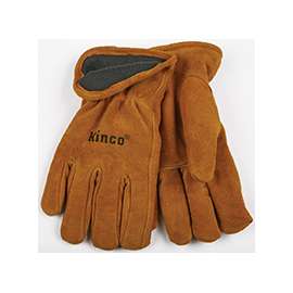 Heatkeep 50RL-L High-Durability Driver Gloves, L, Fleece Lining, Split Cowhide Leather, Brown
