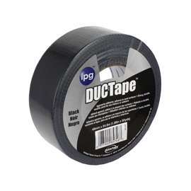 IPG 20C-BK2 Utility-Grade Duct Tape, 60 yd L, 1.88 in W, Rubber Adhesive, Black