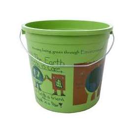 ENCORE Plastics EcoSmart 300773 Ring-Free Paint Pail, 10 qt Capacity, HDPE, Green