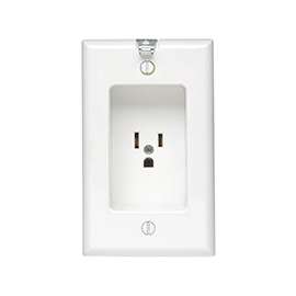 Leviton 103-00688-00W Clock Hanger Receptacle, 15 A, White