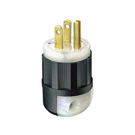 Leviton 026-05266-0PB Electrical Plug, 125 V, 15 A, Nylon