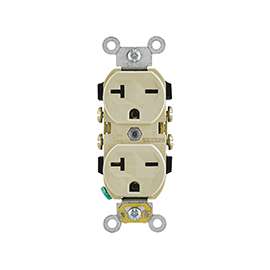 Leviton 051-05822-00I Single Receptacle, 20 A, Ivory