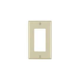 Leviton 020-80401-00I 1-Decora/GFCI Standard Size Wall Plate, 1 Gang, 4-1/2 in L X 2-3/4 in W 0.22 in T, Ivory