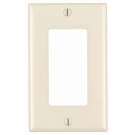 Leviton 026-80401-00T 1-Decora Standard Size Wall Plate, 1 Gang, 4-1/2 in L X 2-3/4 in W 1/4 in T, Light Almond