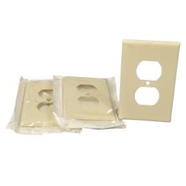 Leviton 025-80503-00T 1-Duplex Receptacle Midway Size Wall Plate, 1 Gang, 4-7/8 in L X 3-1/8 in W 0.255 in T, Smooth