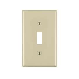 Leviton 021-80701-00I Standard-Size Wallplate, 1-Gang, Nylon, Ivory