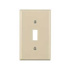Leviton 024-80701-00T Standard-Size Wallplate, 1-Gang, Nylon, Light Almond