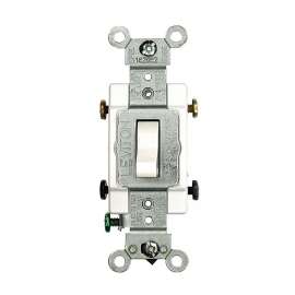 Leviton CS215-2W Switch, 120/277 V, Flush Mounting, Thermoplastic, White