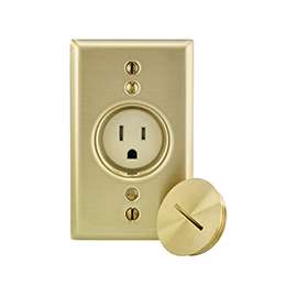Leviton 021-T5250-00B Single Floor Receptacle, 15 A, Ivory