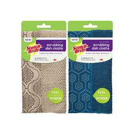 Scotch-Brite 99031-MIX-1 Absorb Non-Scratch Wipe Scrubbing Dish Cloth, Polyester/Nylon