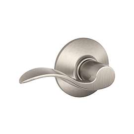 Schlage Accent F10V ACC 619 Passage Lever, Zinc, Satin Nickel