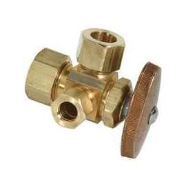 BrassCraft CR3901LX R1 Stop Valve, 1/2 x 1/2 x 3/8 in Compression, Brass