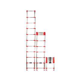 XTEND+CLIMB Home Series 760P Telescoping Ladder, 225 lb Weight Capacity, 11-Step, Aluminum Alloy, Red/Silver