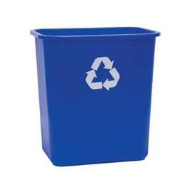 United Solutions ECOSense WB0084 Recycling Waste Basket, 7 gal Capacity, 15-1/4 in H, Plastic, Blue