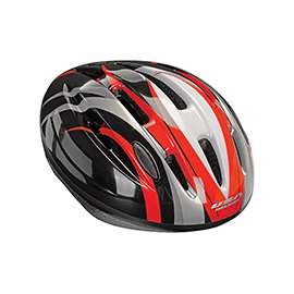 Kent 97536 Swirl Design, V-14 Bicycle Helmet, Black/Red, Gloss, For 23 to 25 in Head Size and 14 and Up Years Adult