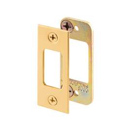 Defender Security E 2479 Deadbolt Strike, 2-3/4 in L, 1-1/8 in W, Steel, Brass