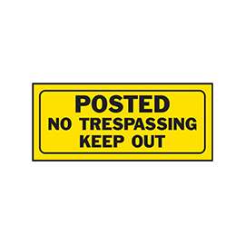HY-KO 23004 Fence Sign, Rectangular, POSTED NO TRESPASSING KEEP OUT, Black Legend, Yellow Background