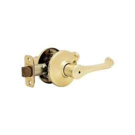 Kwikset 300DNL 3 CP RCL Privacy Lever, 3 Grade, Polished Brass