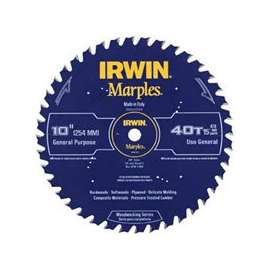 IRWIN 1807367 Circular Saw Blade, 10 in Dia, Carbide Cutting Edge, 5/8 in Arbor
