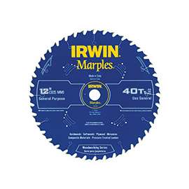 IRWIN 1807383 Circular Saw Blade, 12 in Dia, Carbide Cutting Edge, 1 in Arbor