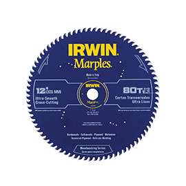 IRWIN 1807384 Circular Saw Blade, 12 in Dia, Carbide Cutting Edge, 1 in Arbor