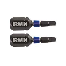 IRWIN 1837379 Insert Bit, #1 Drive, Square Recess Drive, 1/4 in Shank, Hex Shank, S2 Steel