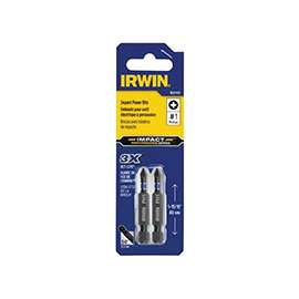 IRWIN 1837435 Power Bit, #1 Drive, Phillips Drive, 1/4 in Shank, Hex Shank, S2 Steel