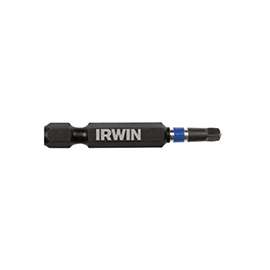 IRWIN 1837476 Power Bit, #2 Drive, Square Recess Drive, 1/4 in Shank, Hex Shank, S2 Steel